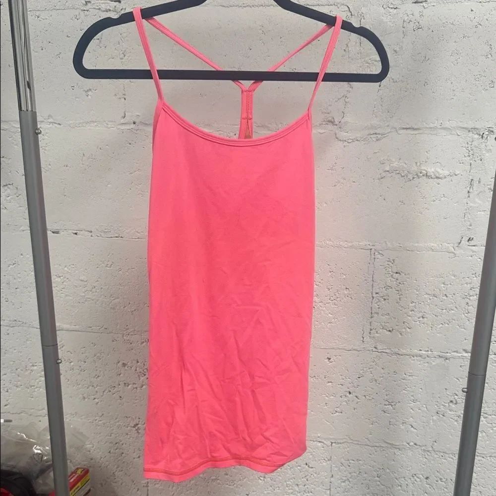 Pink LULULEMON Athletic Spaghetti Strap Top - Built in Bra (No Padding) - Size 8